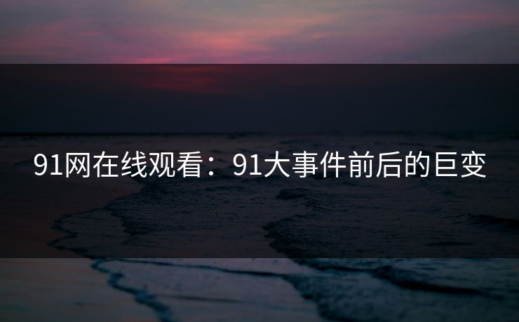 91网在线观看：91大事件前后的巨变