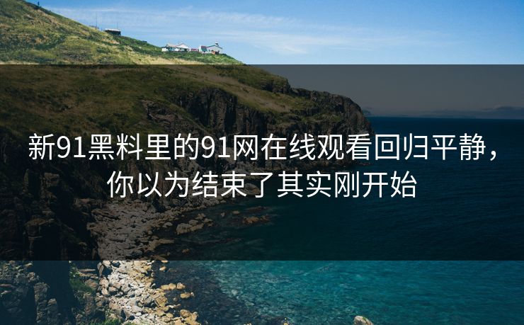 新91黑料里的91网在线观看回归平静，你以为结束了其实刚开始