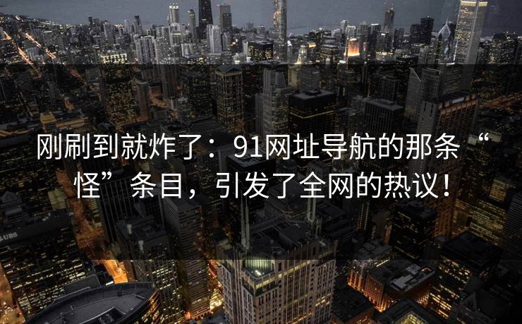 刚刷到就炸了：91网址导航的那条“怪”条目，引发了全网的热议！