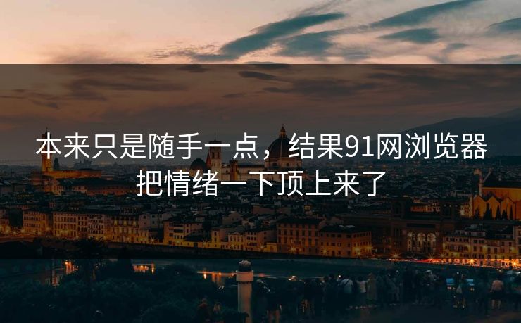 本来只是随手一点，结果91网浏览器把情绪一下顶上来了